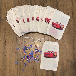 Disney Cars Canvas Goody Bags Filled w/Confetti